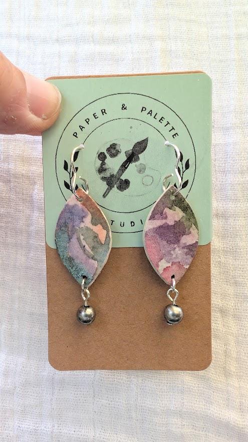 purple sustainable earrings