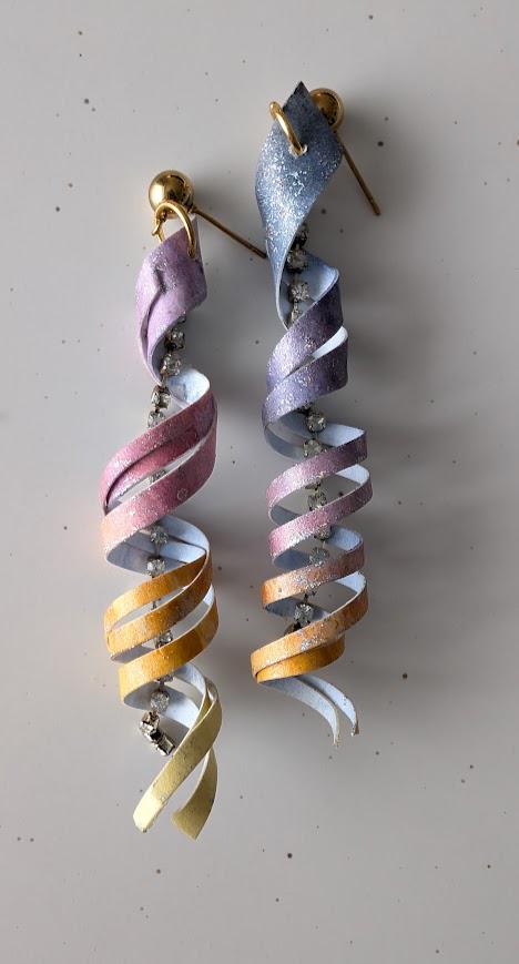 Watercolour Spiral Stud Earrings