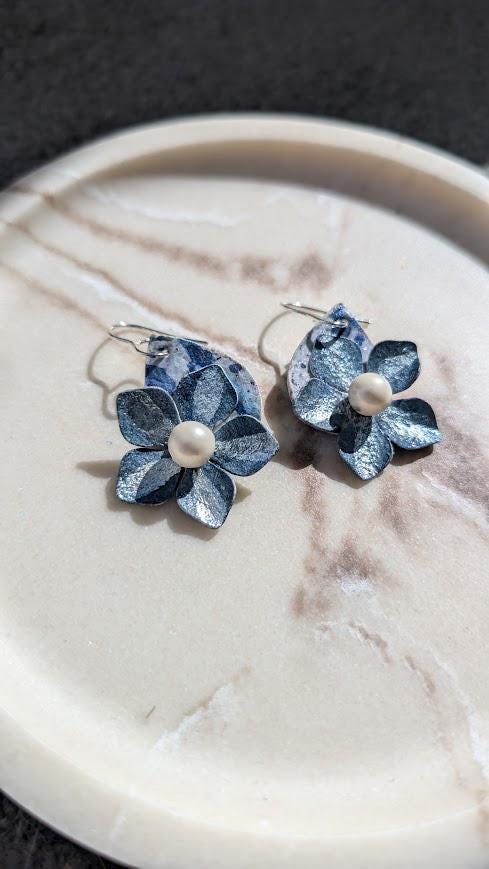 Hand Painted Paper Floral Earrings