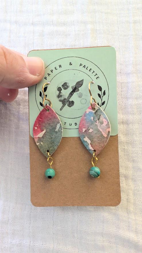 watercolour sustainable earrings