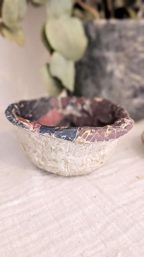 Handmade Paper Clay Decoupage Decorative Dish