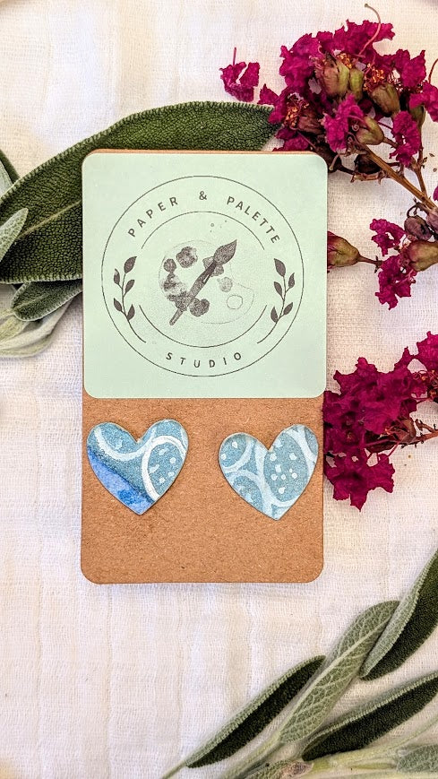 Bright Easter Heart Stud Earrings