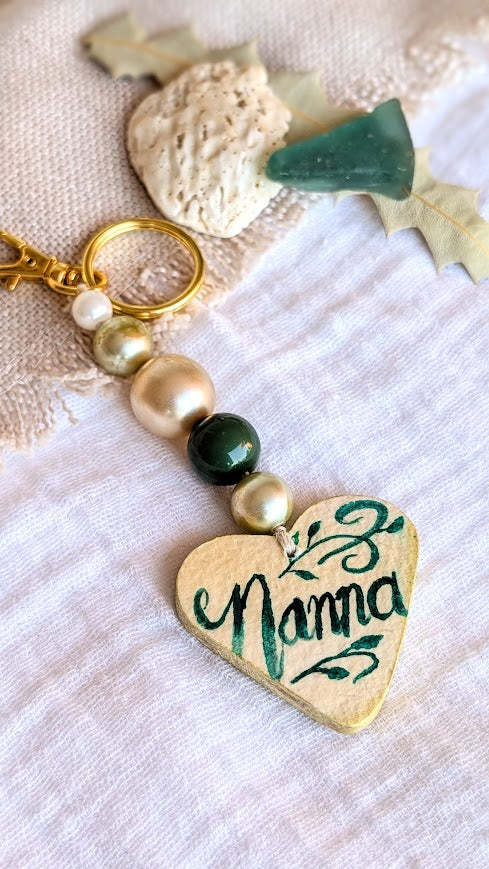 Carry My Heart Keyring – Hand-Painted Paper Heart with Beaded Details | Sustainable Keepsake