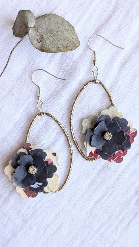 Elowen Collection Handmade Paper Floral Bridesmaid Earrings