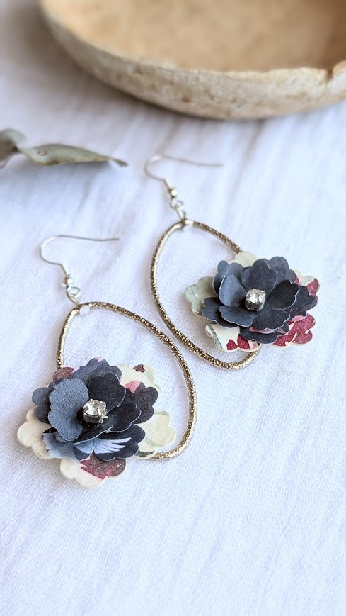 Elowen Collection Handmade Paper Floral Bridesmaid Earrings