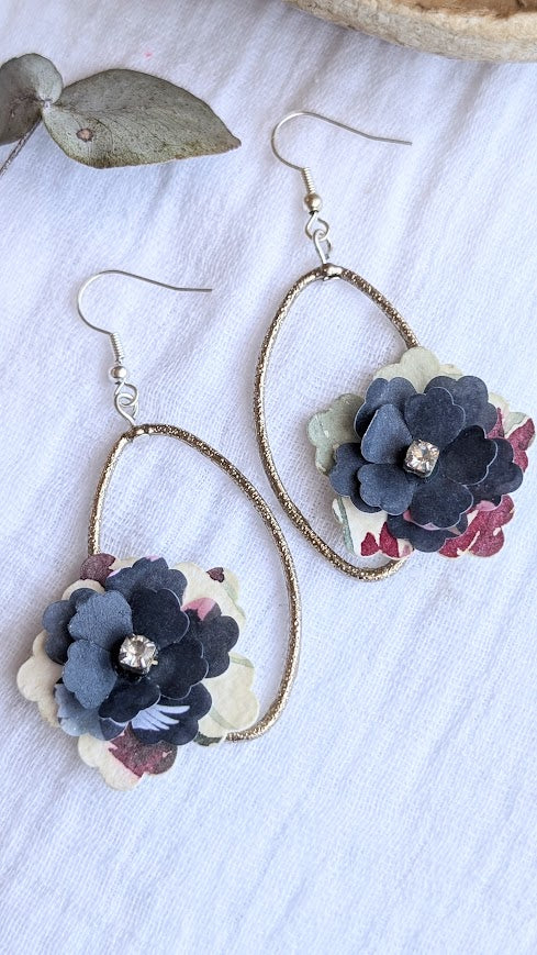 Elowen Collection Handmade Paper Floral Bridesmaid Earrings