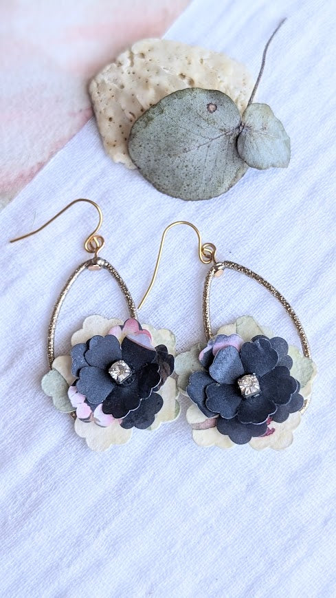 Elowen Collection Handmade Paper Floral Bridesmaid Earrings