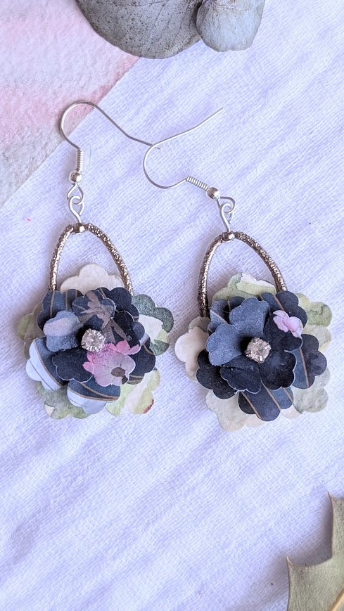 Elowen Collection Handmade Paper Floral Bridesmaid Earrings