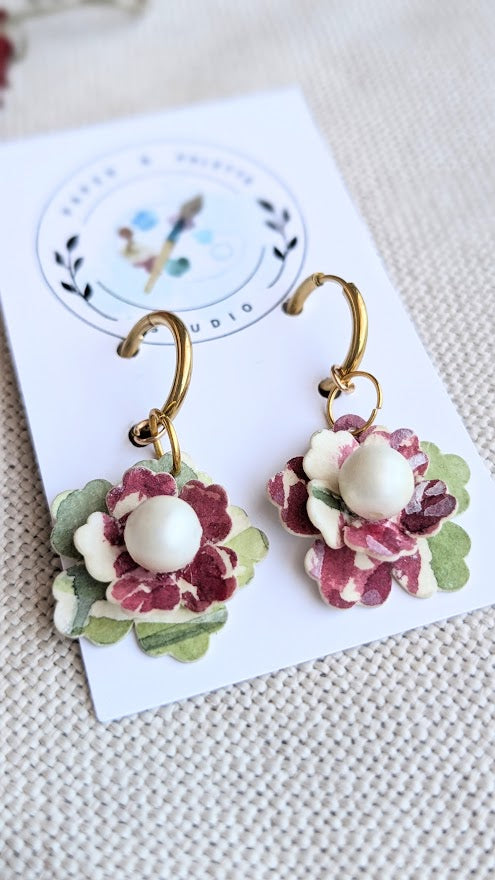 Elowen Collection – Pearl Bloom Bridesmaid Earrings