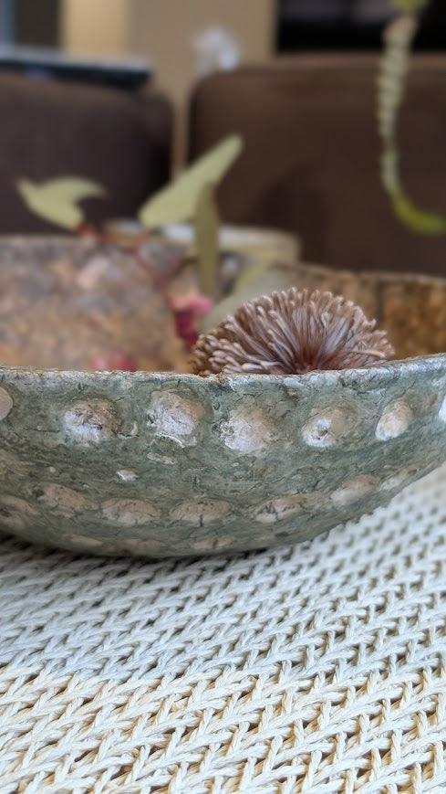The Cassia Bowl – Sustainable Green Textured Paper Clay