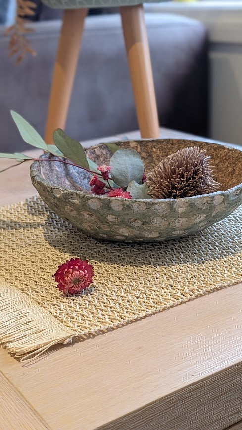 The Cassia Bowl – Sustainable Green Textured Paper Clay