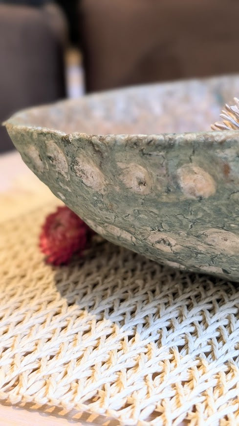 The Cassia Bowl – Sustainable Green Textured Paper Clay