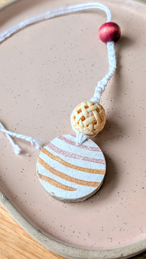 Handmade Paper Clay Essential Oil Diffuser – Botanical & Geometric Designs with Beads – Eco-Friendly Car or Wardrobe Freshener