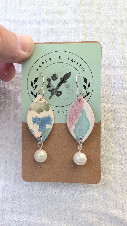 watercolour sustainable earrings