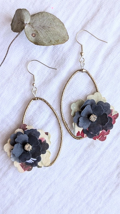 Elowen Collection Handmade Paper Floral Bridesmaid Earrings