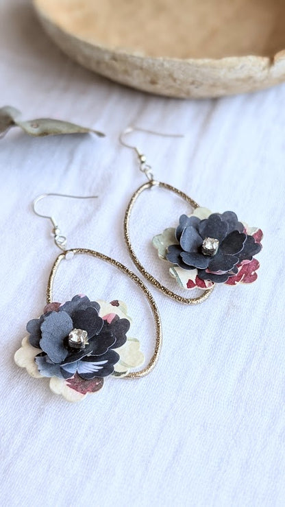 Elowen Collection Handmade Paper Floral Bridesmaid Earrings