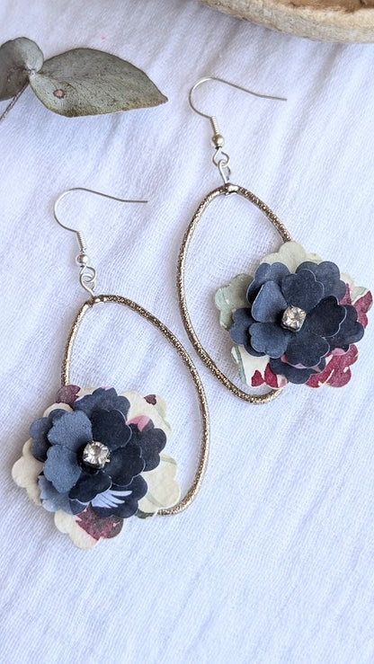 Elowen Collection Handmade Paper Floral Bridesmaid Earrings