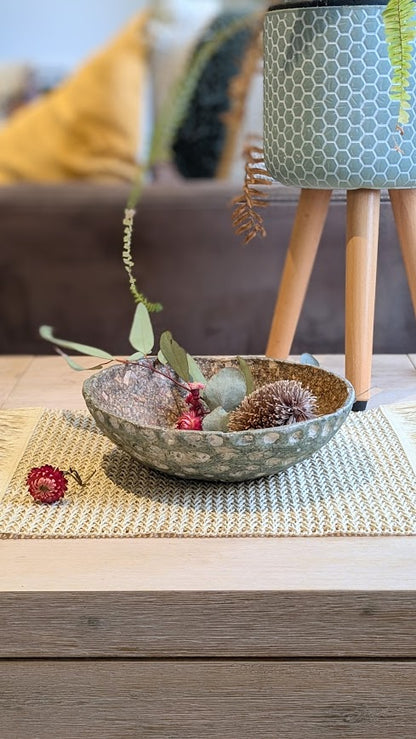 The Cassia Bowl –  Sustainable Green Textured Paper Clay