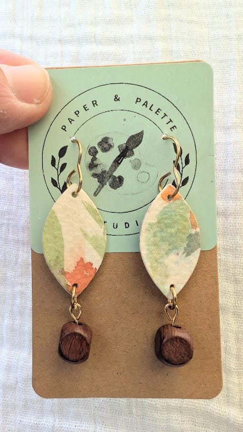 watercolour sustainable earrings