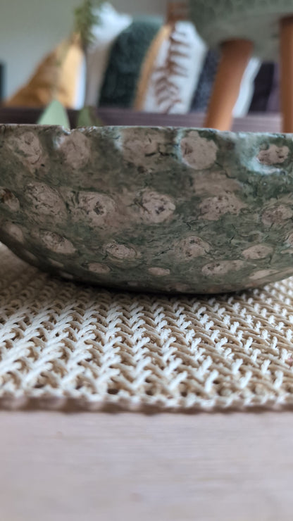 The Cassia Bowl –  Sustainable Green Textured Paper Clay